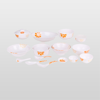 Ensemble de vaisselle en mélamine avec logo personnalisé, motif floral, 12 bols ronds incassables pour le service alimentaire