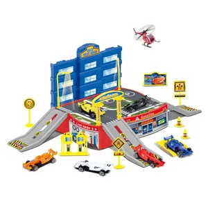 EPT Free Wheel Car Toy Vehicles Race Track car Parking Lot Garage Toys Set garage car ramp toy