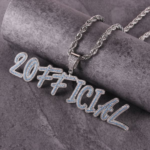 Collar con Colgante de Letras Inglesas Mayúsculas Retro con Circonitas, Estilo Hip Hop Europeo y Americano, Gran Venta, para Mujeres y Hombres, Regalo - Product Image 2