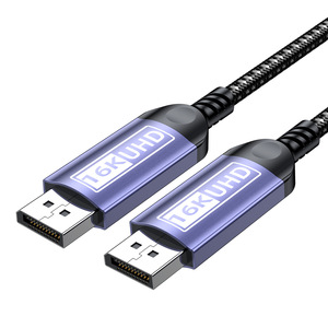 สายเคเบิล Pengqiao Dp To Dp 2.1 รองรับวิดีโอ 16K UHD สำหรับเชื่อมต่อจอคอมพิวเตอร์ผ่านพอร์ต Displayport - Product Image 5