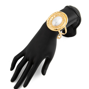 Mode exagéré grande incrustation imité perle anneau Bracelet ensemble bijou pour femmes élégantes dames manchette Bracelets accessoires bijoux - Product Image 4