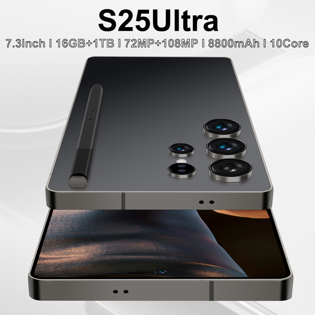5G Phones Android 14.0 Mobile Phones Cellphone Original S25  16GB+1TB Smartphone 7.3Inch