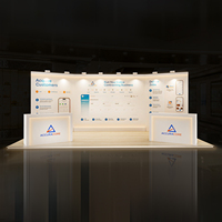 Stand d'exposition modulaire en bois réutilisable pour salon professionnel, construction rapide en 30 minutes, design simple
