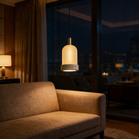 Luminaire suspendu LED moderne pour chambre à coucher, lampe de chevet, abat-jour en verre et pierre naturelle, lampes suspendues pour la décoration de la maison