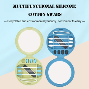 Petit distributeur portable de <span class=keywords><strong>coton</strong></span>-<span class=keywords><strong>tige</strong></span> de <span class=keywords><strong>voyage</strong></span> avec couvercle Conteneurs de stockage en silicone pour petits articles Boîte de <span class=keywords><strong>coton</strong></span>-<span class=keywords><strong>tige</strong></span> - Product Image 5