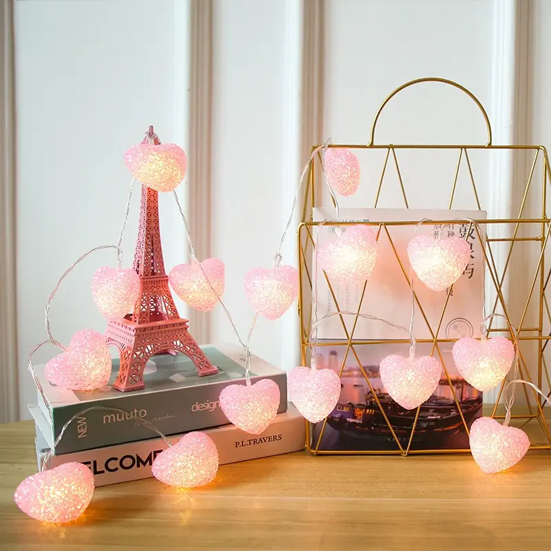 Día de San Valentín amor cadena de luces LED caja de batería decoración del banquete de boda luces