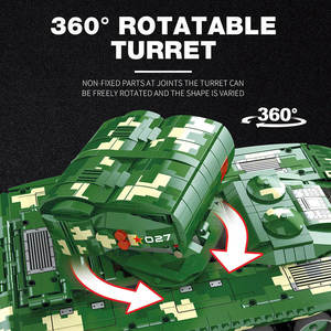 Reobrix 55027 1449Pcs 1:8 RC Missile <strong>Tank</strong> Building Kit with 2.4GHz RC, Bluetooth App Control &amp; LED Lights, Military Armor Model - Product Image 5