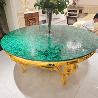 Produit personnalisé en malachite pierre naturelle verte table console et table d'appoint de luxe