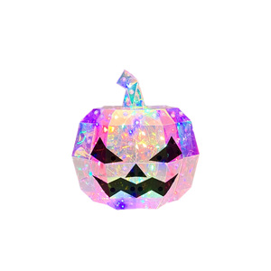 Linterna de Calabaza Láser con Degradado <span class=keywords><strong>Iridiscente</strong></span> para Ambiente Festivo, Luz LED de Calavera Fantasma, Accesorio para Fotos de Redes Sociales, Material PET - Product Image 5