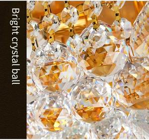 Grand lustre en cristal luxueux doré pour hall d'hôtel, luminaires suspendus, grand lustre en cristal - Product Image 6