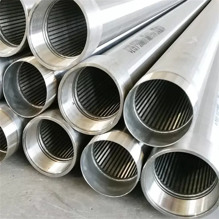 Round Metal Stainless Steel Wedge wire Well Screen Pipe For Borehole Drilling 2mm Thickness