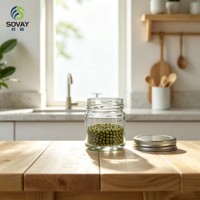Pot en verre à col fileté et épaule ronde de 8,0*7,1 cm, 150 ml, récipient polyvalent pour usage domestique et commercial en gros