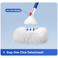 BOOMJOY Brosse douce extensible à 3 sections avec rotation à 360° °   Filaments ronds pour nettoyer les angles morts de la douche et les coins triangulaires