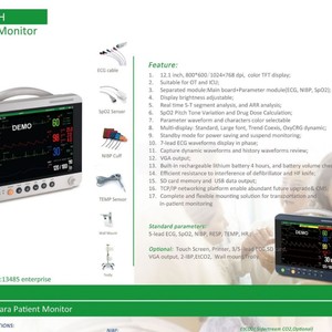 Patient <b>Monitor</b> 12 Inch <b>Touch</b> <b>Screen</b> ECG With SpO2 NIBP CO2 Multi Parameter Vital Signs Display For Hospital Use - Product Image 5