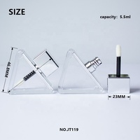 Rechargeable Triangle Transparent Brillant À Lèvres Tube ABS 5.5ml Huile À Lèvres Bâton Tube Cosmétique Maquillage Baume À Lèvres Brillant Conteneur