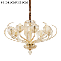 Luminaire nordique moderne en verre soufflé à la main Luminaire décoratif contemporain en cuivre et cristal