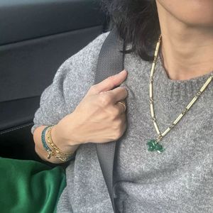 Nuevo elefante Cadena de bambú bloque de Color esmalte diseño de lote pequeño collar de moda y versátil colgante Cadena de cuello joyería - Product Image 3