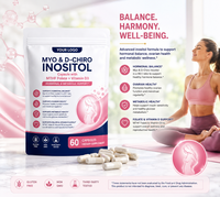 OEM ODM 120 capsules de D-Chiro-Inositol 99% certifiées végétaliennes et halal, marque privée MYO, pour adultes - Équilibre hormonal et soutien de la fertilité