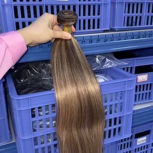 Capelli Indiani Ricci Mossi Pre-Pettinati Lisci con Mèches <span class=keywords><strong>Biondo</strong></span> Miele 4/27, <span class=keywords><strong>Biondo</strong></span> Marrone 613, Ricci Burmesi con Mèches - Product Image 6