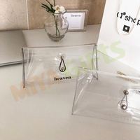 Étui à stylos personnalisé transparent, rangement pour stylos, autocollant, porte-crayons, étui de rangement minimaliste en plastique transparent avec cordon élastique