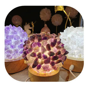 Novedades, Lámpara de Noche de Cristal de Cuarzo Natural Tallado a Mano, con Piedras Preciosas Mixtas de Colores, para Decoración con Cristales - Product Image 4