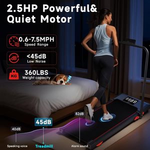 Tapis roulant pliable avec barre d'inclinaison, 7,5 MPH, <span class=keywords><strong>sous</strong></span> le <span class=keywords><strong>bureau</strong></span>, pour la maison, le <span class=keywords><strong>bureau</strong></span>, avec télécommande - Product Image 5