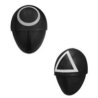 Masque en latex noir pour adulte, accessoire de costume de visage humain, masque de cosplay, superviseur, fête d'Halloween, accessoire de jeu mortel