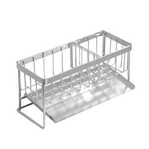 Étagère de rangement de cuisine en acier inoxydable, taille M, résistante à l'eau, pour torchons, éponges, savon, égouttoir - Product Image 3