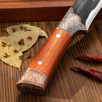 Couteau de boucher pour désosser et couper la viande en acier inoxydable forgé 4Cr13MoV, manche en plastique ambidextre, durable, option de logo personnalisé