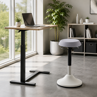 Bureau debout réglable en hauteur avec rotation à 360° °   Tabouret ergonomique pivotant pour poste de travail à domicile