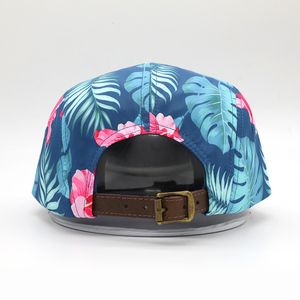 BSCI chine personnalisé 5 panneaux plage chapeaux de course impression de <span class=keywords><strong>fleurs</strong></span> étiquette tissée à séchage rapide casquette de Camp en Nylon - Product Image 4