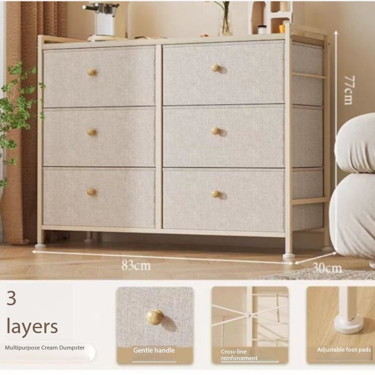 สีขาว 3 ชั้น 6 ลิ้นชัก