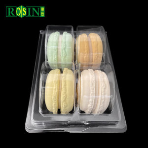 Tùy chỉnh 4 khoang vỏ sò rõ ràng container thực phẩm Pháp nhựa <span class=keywords><strong>Macaron</strong></span> Cookie bao bì - Product Image 6