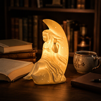 Lampe de bureau LED lumineuse en céramique, nouveau design, demi-lune et lampe décorative pour fille, lampe de nuit d'intérieur pour chambre de fille