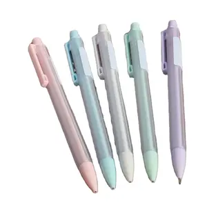 Popular Macaron color simple press pencil Student activity pencil Color office supplies automatic pen stationery