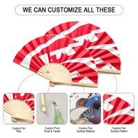 Éventail pliant en bambou personnalisé avec logo, en tissu, pour la danse chinoise et espagnole, souvenir de mariage