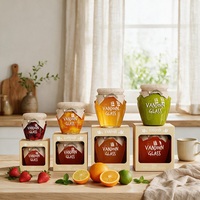Bocaux en verre Orcio tendance de qualité alimentaire 106ml 212ml 314ml avec couvercles à vis pour confiture, bougies, aliments, miel et stockage en cuisine