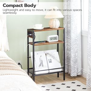 Armoire de rangement étroite pour la maison avec station de charge, organisateur compact avec ports USB et prise de courant, rangement multifonctionnel de chevet - Product Image 5