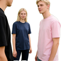 T-shirt en coton pour homme, coupe classique, manches courtes, col rond, couleur unie, jersey décontracté, design uni