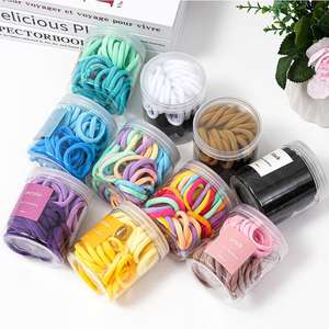 50 pezzi per bambini piccoli elastici per capelli multicolori e piccoli elastici per capelli senza cuciture cravatte per capelli senza danni 4mm per bambini - Product Image 3