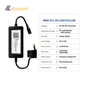 푸른 이빨 <span class=keywords><strong>LED</strong></span> SPI 컨트롤러 DC5V 12V 24V 출력 200IC 픽셀 매직 컬러 스트립 조명 조광기 <span class=keywords><strong>RF</strong></span> 2.4G 풀 터치 리모컨 - Product Image 2