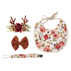 4 Pcs/box Bandeau pour bébé Bandeau élastique en nylon pour cheveux de qualité alimentaire Perles en silicone Clip pour sucette avec boîte - Product Image 6