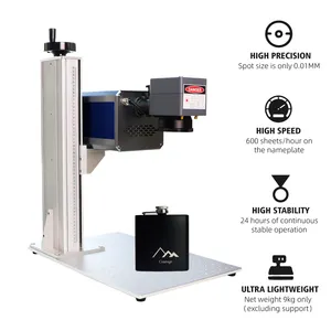 Máquina de marcação a laser de fibra portátil para metal plástico 50w 80w máquina de marcação a laser de latão integrada