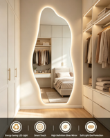 Espejo de Cuerpo Entero Inteligente LED, Espejo de Pie de Forma Irregular con Luz para Tienda de Ropa, Montado en la Pared
