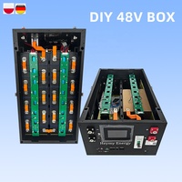 Heymy V3 Stock UE Kits de boîtier de batterie DIY 48V 16 kWh Boîtier de batterie LiFePO4 314 Ah avec disjoncteur CC V19 JK 200A BMS Boîtier de batterie empilable