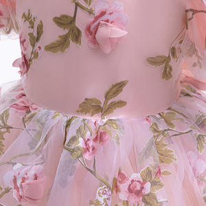 Robes de cérémonie de mariage pour filles, robes de princesse élégantes en <span class=keywords><strong>tulle</strong></span> long pour enfants, vêtements pour enfants, robes 3D pour filles d'été, ODM/OEM - Product Image 4