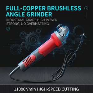 Amoladora angular sin escobillas de alta potencia de 1700W, totalmente de cobre, con 6 velocidades variables, de grado industrial para corte y pulido. - Product Image 1