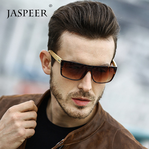 Jaspeer retro <span class=keywords><strong>azul</strong></span> cuadrado espejo gafas de sol de bambú, gafas de lentes gafas de sol - Product Image 1