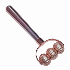Rouleau de massage facial en alliage de zinc de haute qualité à 3 billes pour le lifting du visage, le soulagement des poches sous les yeux et le remodelage du menton en V - Product Image 6