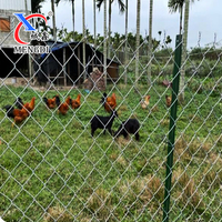 Malla de Alambre Galvanizado de 8 pies x 6 pies con Postes, Rollo de Malla de Alambre de Acero Tipo Ciclón para Cercas Agrícolas